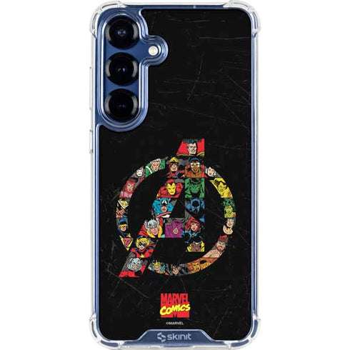 Marvel Classic Comics Avengers Logo Galaxy S25 Clear Case